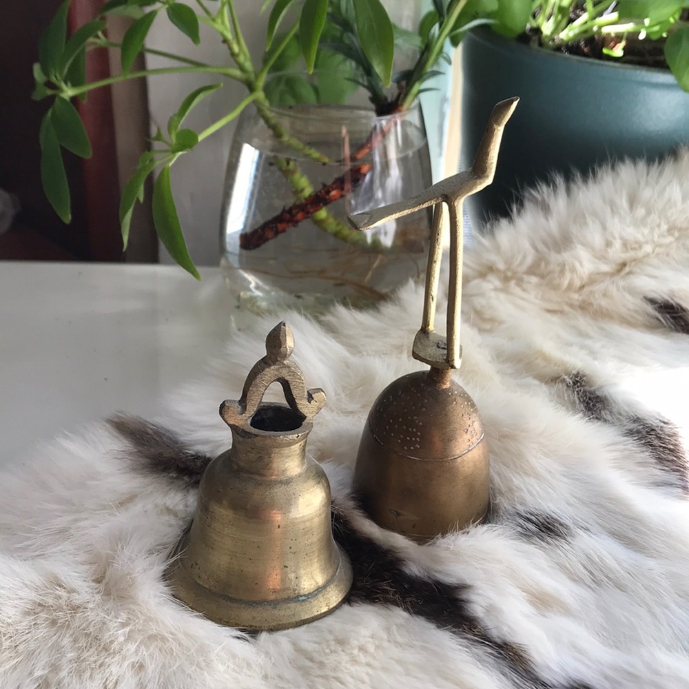 2 Antique Brass Bells